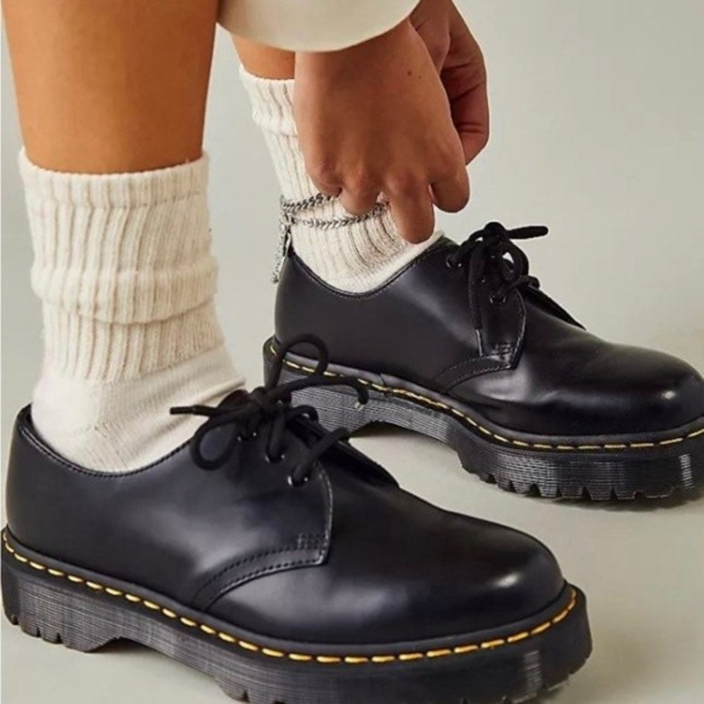 Dr.‎ Martens Black 1461 Bex Platform Oxford Loafers - 6